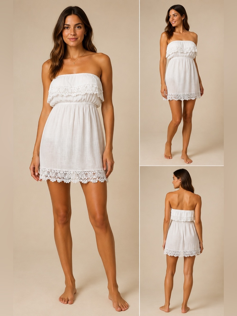 O’Neill White Crochet Lace Mini Skirt XL Elastic Waist Boho Beach Cottagecore